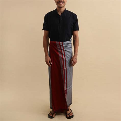 Grey And Red Handloom Sarong Who We Are