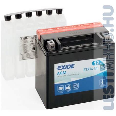 EXIDE Bike AGM Motor Akkumulátor YTX14 BS 12V 12Ah 200A Bal