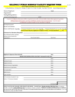 Fillable Online Facility Use Application Washington County Public