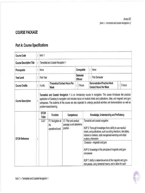 Jcmmc 01 Annex D3 Course Nav 1 Terrestial And Coastal Navigation 1 Pdf