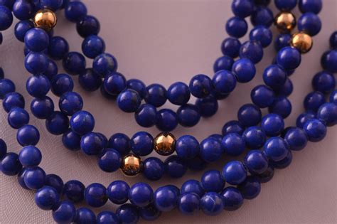 Necklace With Lapis Lazuli And Gilt Beads 892r Amanda Appleby