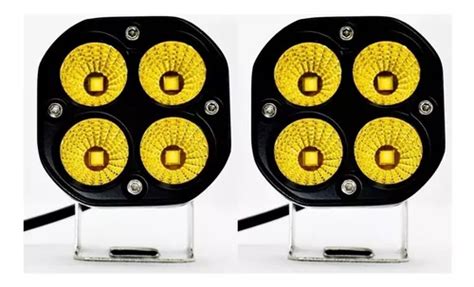 2 Faro Led Cuadrado Led Spot 3 Pulgada Amarillo Fijo Estrobo Envío gratis