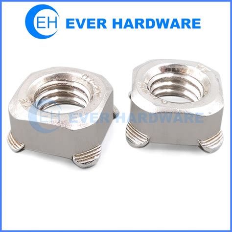 M6 Weld Nut Square Plain Steel Metric Spot Welded Threaded Nuts