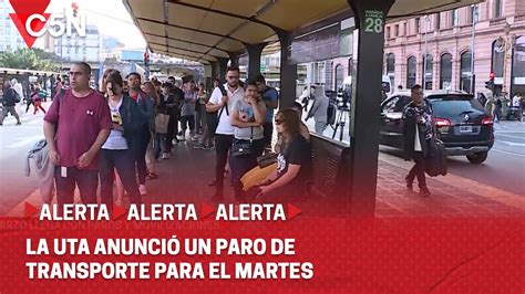 La Uta Anunci Un Paro De Colectivos Para El Interior Del Pa S Youtube