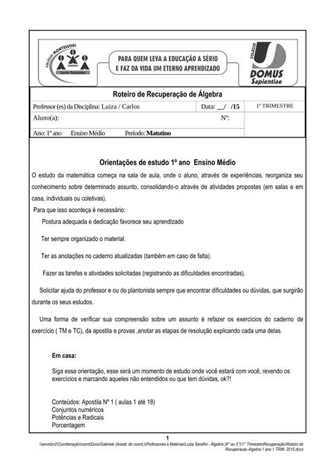 Pdf Orienta Es De Estudo Ano Ensino M Dio Orienta Es De Estudo