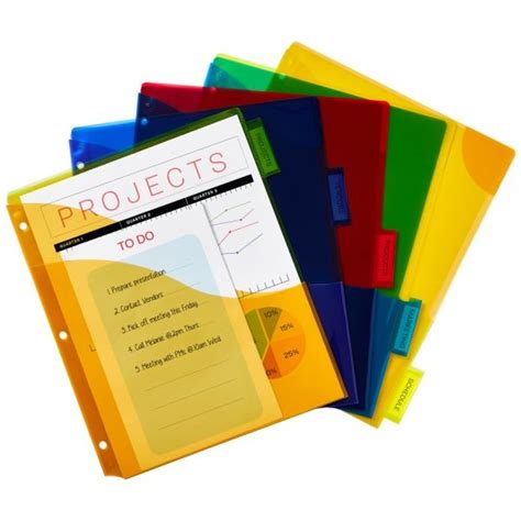 Avery Dividers For Ring Binders Tab Binder Dividers Three Pocket