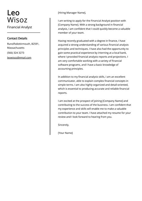 Financial Analyst Cover Letter Sample And Guide [entry Level Senior Jobs]