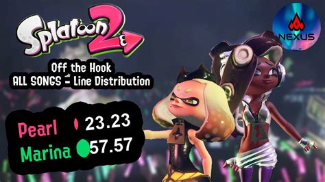 Off The Hook All Songs Line Distribution Color Coded Splatoon 2