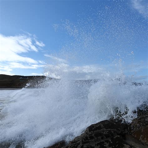 Wave Breaking Over Rock Clashnessie Bay 16 3 22 Assynt Field Club