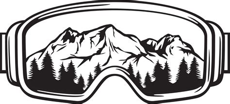 Ski Goggles With Mountains Landscape Winter Sport Glasses Vector