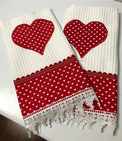 Valentine S Tea Towel Heart Dish Towel Valentine S Day Hand Towel