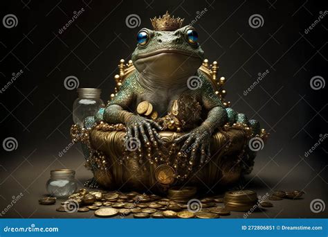 Abstract Picture Of The Chinese Feng Shui Lucky Money Frog With Coin