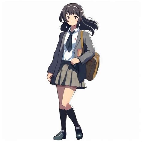 Premium AI Image | She is a Japanese high school girl studying School ...