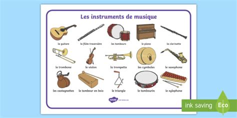 Set De Mots Les Instruments De Musique Teacher Made