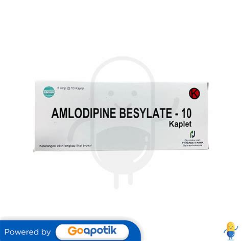 AMLODIPINE BESYLATE HARBAT FARMA 10 MG BOX 50 KAPLET Kegunaan Efek