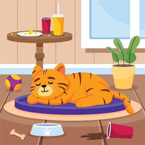 Orange Cat Take A Nap 21879135 Vector Art at Vecteezy