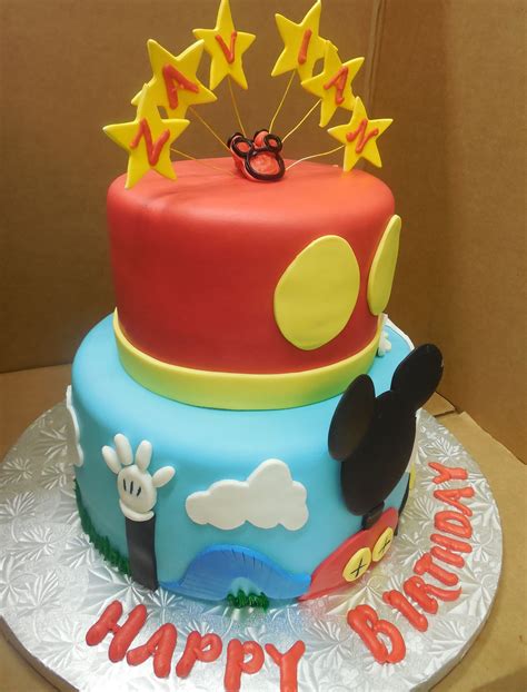 Calumet Bakery Mickey Club House Two Tier Fondant Cake Healthy Snacks