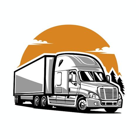 Premium Vector Semi Truck Vector Illustration Premium Trucking