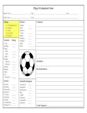 Soccer Player Evaluation Form 2020 2022 Fill And Sign Vrogue Co