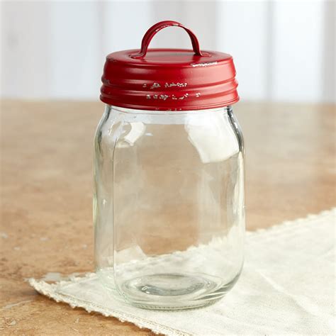 Vintage Inspired Mason Jar With Weather Barn Red Lid Soap Making