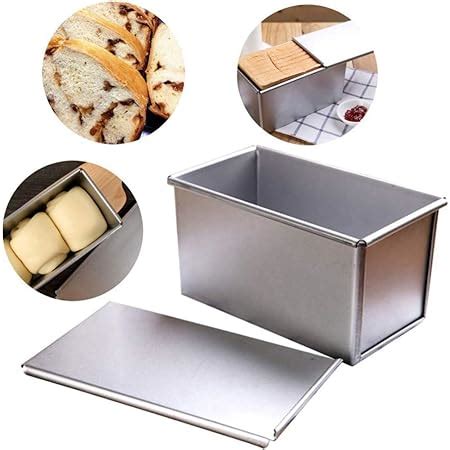 Kenanlan Loaf Pan With Lid Lb Bread Loaf Tin Non Stick Rectangle Flat