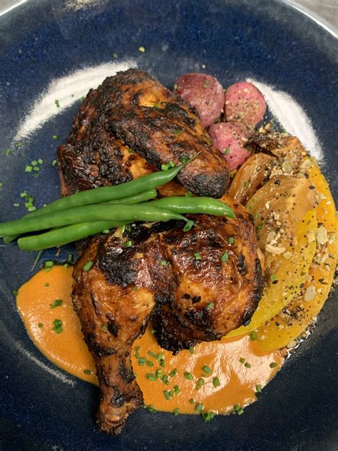 Roasted Half Chicken With Creamy Grits Recipes For Club Resort Chef