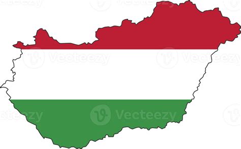 Hungary Map City Color Of Country Flag 12177302 Png