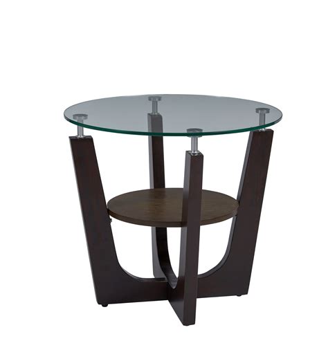 Latitude Run Ayliana Glass Top Cross Legs End Table With Storage