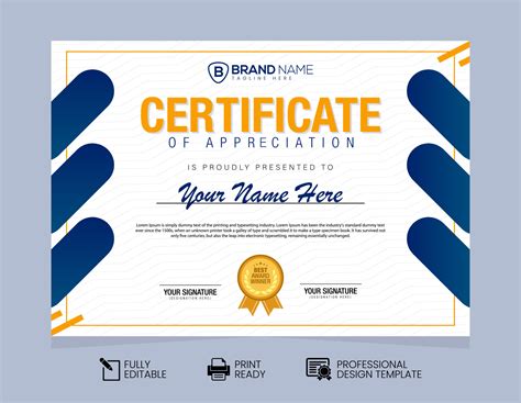 Certificate of Appreciation Design Template 17225089 Vector Art at Vecteezy