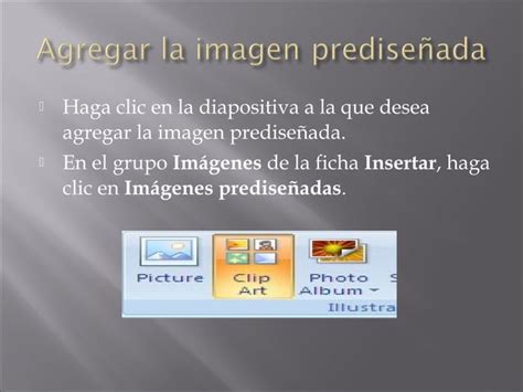 Insertar una imagen o una imagen prediseñada PPT