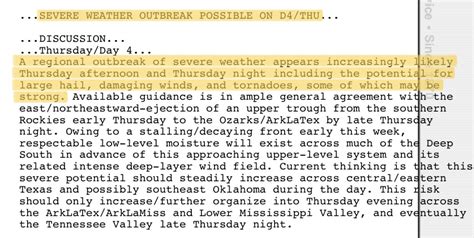 Treyce Jones On Twitter Spc In Regards To Thursday’s Severe Weather Threat “a Regional