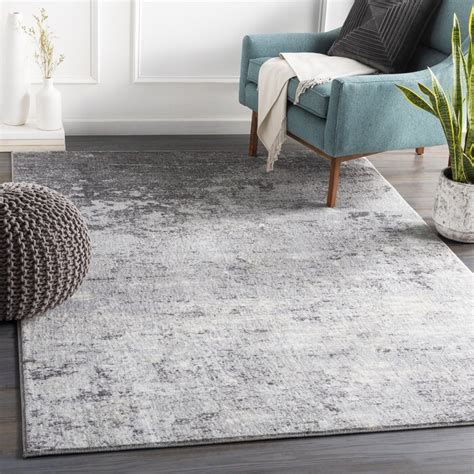 Stories Heimskringla Abstract Silver Gray Charcoal Area Rug