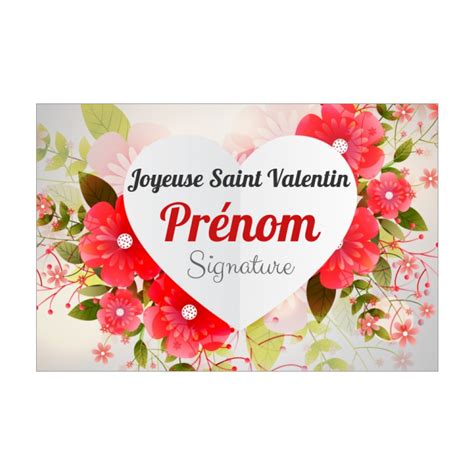 Carte Voeux Saint Valentin Coeur Fleur gratuit à imprimer carte 3782