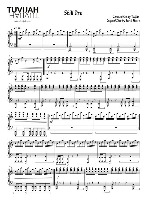 Still Dre Variation Composition Sheet Music For Piano Download Free