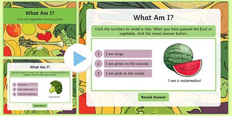 What Am I Fruit And Vegetables Guessing Game PowerPoint