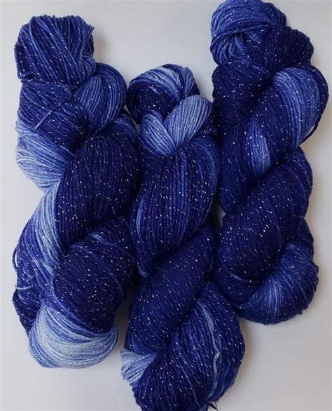 Silver Sparkle Superwash Merino Blend Fingering Weight Yarn Tonal