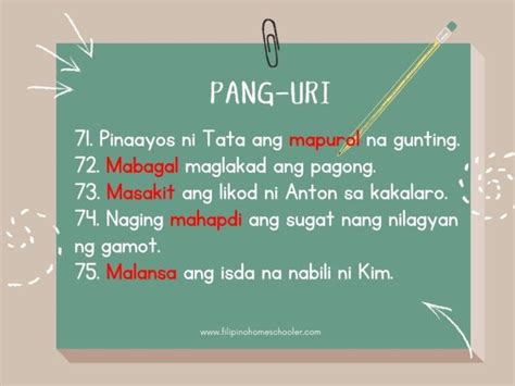 100 Halimbawa Ng Pang Uri Sa Pangungusap — The Filipino Homeschooler