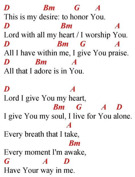 LORD I GIVE YOU MY HEART (Hillsong) - lyrics and chords ~ Sing and Praise!