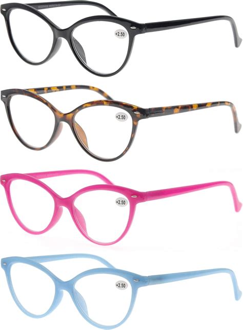 Women Reading Glasses Pack Fashion Colors Cat Eye Readers For