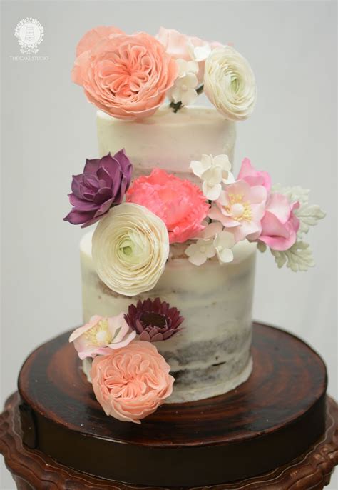 Naked Cake With Sugar Flowers CakeCentral