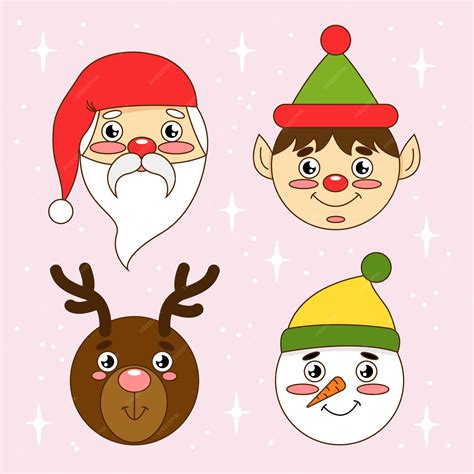 Premium Vector | Cute christmas characters collection