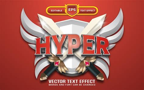 Premium Vector Hyper 3d Logo With Editable Text Effect And Silver Style