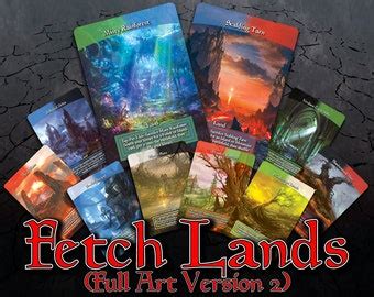 Set Of Fetch Lands Custom Cards Alternate Art Etsy