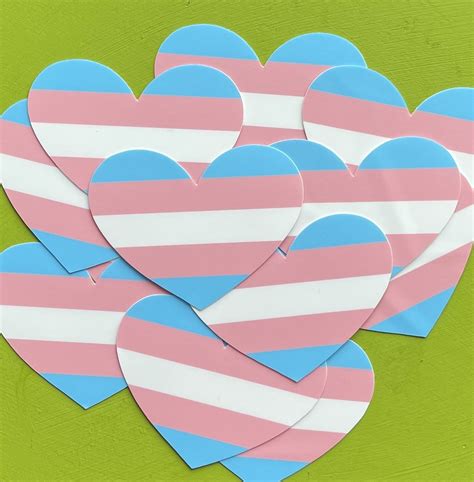 Transgender Pride Flag Heart Shaped Vinyl — Gender Inclusive Schools