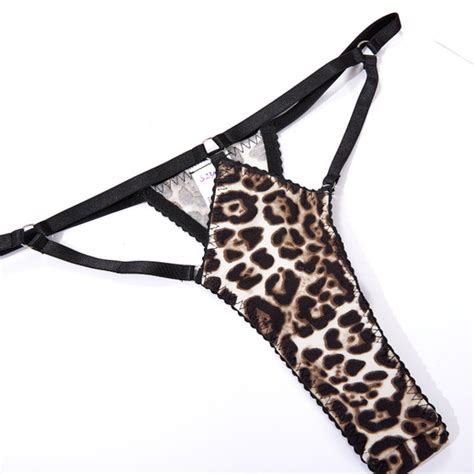 Sexy Lace Up Temptation Hollow Leopard Print Sexy Lingerie Set The