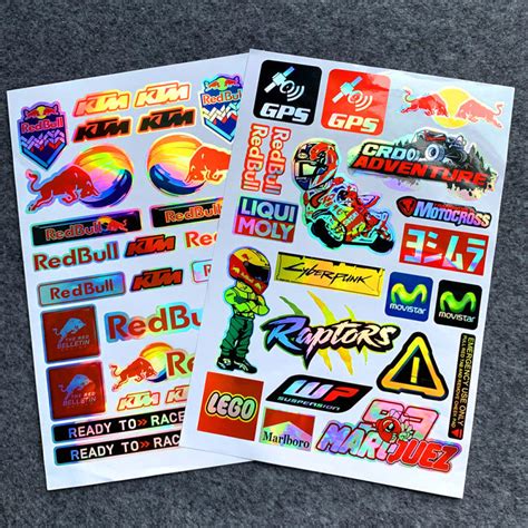 Laser Rainbow Racing Styling Motorcycle Sponsor Stickers Monster K N