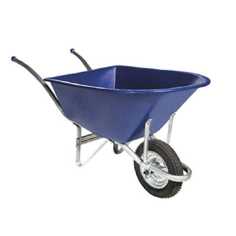 Carrinho pneu câmara caçamba plástica 90lt azul metalosa Carrinho