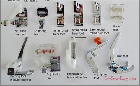 Pin by Barbara White on Sewing machine foot guide | Sewing machine feet ...