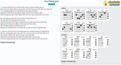 Chord Hoa không gian tab song lyric sheet guitar ukulele