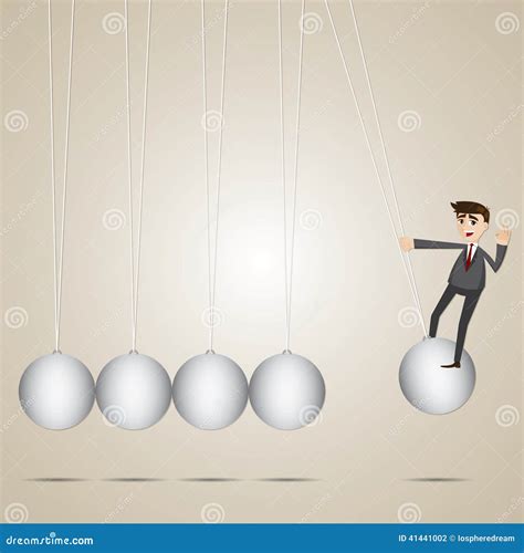 Cartoon Businessman Hanging on Newton S Cradle Stock Vector ...